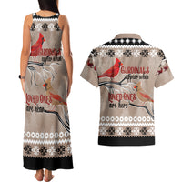Christmas Cardinal Birds Couples Matching Tank Maxi Dress and Hawaiian Shirt Cardinals Appear When Loved Ones Are Near LT7 - Wonder Print Shop