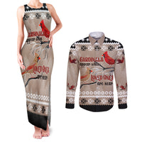 Christmas Cardinal Birds Couples Matching Tank Maxi Dress and Long Sleeve Button Shirt Cardinals Appear When Loved Ones Are Near LT7 - Wonder Print Shop