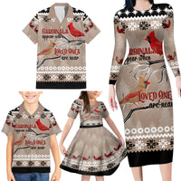 Christmas Cardinal Birds Family Matching Long Sleeve Bodycon Dress and Hawaiian Shirt Cardinals Appear When Loved Ones Are Near LT7 - Wonder Print Shop