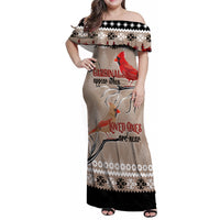 Christmas Cardinal Birds Family Matching Off Shoulder Maxi Dress and Hawaiian Shirt Cardinals Appear When Loved Ones Are Near LT7 - Wonder Print Shop