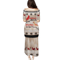 Christmas Cardinal Birds Family Matching Puletasi Dress and Hawaiian Shirt Cardinals Appear When Loved Ones Are Near - Wonder Print Shop