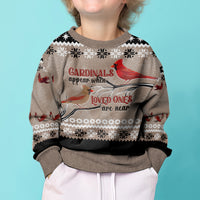 Christmas Cardinal Birds Kid Ugly Christmas Sweater Cardinals Appear When Loved Ones Are Near - Wonder Print Shop