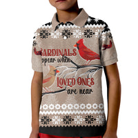 Christmas Cardinal Birds Kid Polo Shirt Cardinals Appear When Loved Ones Are Near - Wonder Print Shop