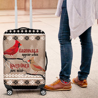 Chrismas Cardinal Birds Luggage Cover Cardinals Appear When Loved Ones Are Near - Wonder Print Shop