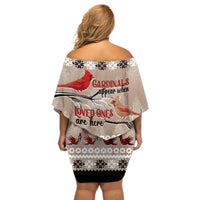 Chrismas Cardinal Birds Off Shoulder Short Dress Cardinals Appear When Loved Ones Are Near - Wonder Print Shop