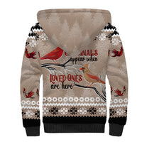 Chrismas Cardinal Birds Sherpa Hoodie Cardinals Appear When Loved Ones Are Near - Wonder Print Shop