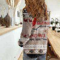 Chrismas Cardinal Birds Women Casual Shirt Cardinals Appear When Loved Ones Are Near - Wonder Print Shop