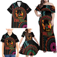 Happy Kwanzaa African Family Matching Off Shoulder Maxi Dress and Hawaiian Shirt Mandala Mix Nguzo Saba LT7 - Wonder Print Shop