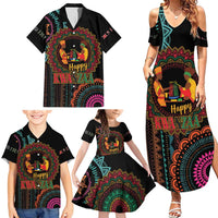Happy Kwanzaa African Family Matching Summer Maxi Dress and Hawaiian Shirt Mandala Mix Nguzo Saba - Wonder Print Shop