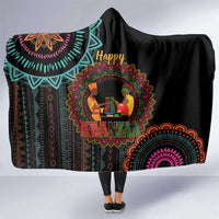 Happy Kwanzaa African Hooded Blanket Mandala Mix Nguzo Saba