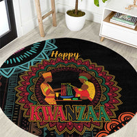 Happy Kwanzaa African Round Carpet Mandala Mix Nguzo Saba