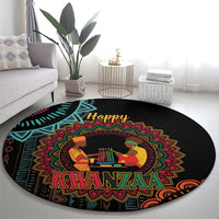 Happy Kwanzaa African Round Carpet Mandala Mix Nguzo Saba