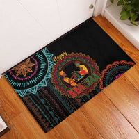 Happy Kwanzaa African Rubber Doormat Mandala Mix Nguzo Saba - Wonder Print Shop