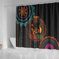Happy Kwanzaa African Shower Curtain Mandala Mix Nguzo Saba