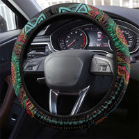 Happy Kwanzaa African Steering Wheel Cover Mandala Mix Nguzo Saba - Wonder Print Shop