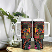 Happy Kwanzaa African Tumbler With Handle Mandala Mix Nguzo Saba - Wonder Print Shop