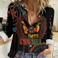 Happy Kwanzaa African Women Casual Shirt Mandala Mix Nguzo Saba - Wonder Print Shop