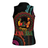 Happy Kwanzaa African Women Sleeveless Polo Shirt Mandala Mix Nguzo Saba - Wonder Print Shop