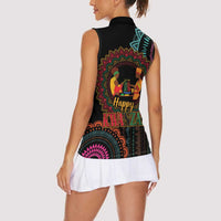 Happy Kwanzaa African Women Sleeveless Polo Shirt Mandala Mix Nguzo Saba - Wonder Print Shop