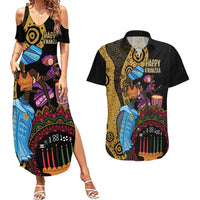 Happy Kwanzaa African Couples Matching Summer Maxi Dress and Hawaiian Shirt Tribal Dance LT7 - Wonder Print Shop