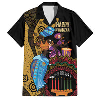 Happy Kwanzaa African Family Matching Off The Shoulder Long Sleeve Dress and Hawaiian Shirt Tribal Dance - Wonder Print Shop