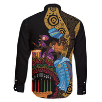 Happy Kwanzaa African Family Matching Off The Shoulder Long Sleeve Dress and Hawaiian Shirt Tribal Dance - Wonder Print Shop