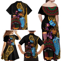 Happy Kwanzaa African Family Matching Off Shoulder Maxi Dress and Hawaiian Shirt Tribal Dance LT7 - Wonder Print Shop
