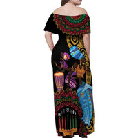 Happy Kwanzaa African Family Matching Off Shoulder Maxi Dress and Hawaiian Shirt Tribal Dance LT7 - Wonder Print Shop