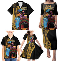 Happy Kwanzaa African Family Matching Puletasi and Hawaiian Shirt Tribal Dance - Wonder Print Shop