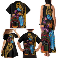 Happy Kwanzaa African Family Matching Tank Maxi Dress and Hawaiian Shirt Tribal Dance - Wonder Print Shop