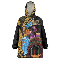 Happy Kwanzaa African Wearable Blanket Hoodie Tribal Dance - Wonder Print Shop
