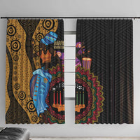 Happy Kwanzaa African Window Curtain Tribal Dance - Wonder Print Shop