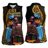 Happy Kwanzaa African Women Sleeveless Polo Shirt Tribal Dance - Wonder Print Shop
