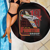 Tuskegee Airmen 332nd Spit Fire Beach Blanket On The Blue Sky - Wonder Print Shop