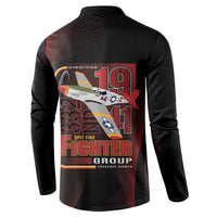 Tuskegee Airmen 332nd Spit Fire Button Sweatshirt On The Blue Sky - Wonder Print Shop