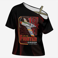 Tuskegee Airmen 332nd Spit Fire Cross Shoulder Shirt On The Blue Sky - Wonder Print Shop