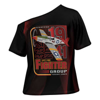 Tuskegee Airmen 332nd Spit Fire Cross Shoulder Shirt On The Blue Sky - Wonder Print Shop