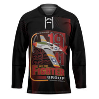 Tuskegee Airmen 332nd Spit Fire Hockey Jersey On The Blue Sky - Wonder Print Shop