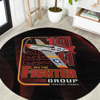 Tuskegee Airmen 332nd Spit Fire Round Carpet On The Blue Sky - Wonder Print Shop