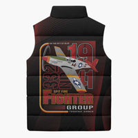 Tuskegee Airmen 332nd Spit Fire Sleeveless Puffer Jacket On The Blue Sky - Wonder Print Shop