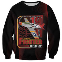 Tuskegee Airmen 332nd Spit Fire Sweatshirt On The Blue Sky - Wonder Print Shop