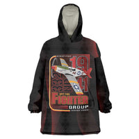 Tuskegee Airmen 332nd Spit Fire Wearable Blanket Hoodie On The Blue Sky - Wonder Print Shop