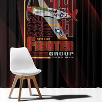 Tuskegee Airmen 332nd Spit Fire Window Curtain On The Blue Sky - Wonder Print Shop