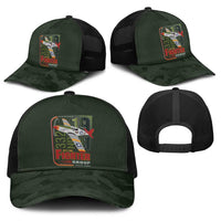 Tuskegee Airmen 332nd Spit Fire Baseball Net Cap Camo Moss Green - Wonder Print Shop