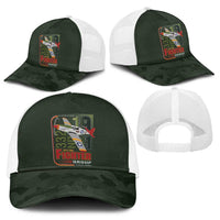 Tuskegee Airmen 332nd Spit Fire Baseball Net Cap Camo Moss Green - Wonder Print Shop