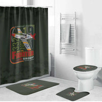 Tuskegee Airmen 332nd Spit Fire Bathroom Set Camo Moss Green - Wonder Print Shop