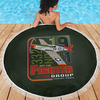 Tuskegee Airmen 332nd Spit Fire Beach Blanket Camo Moss Green - Wonder Print Shop