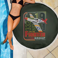 Tuskegee Airmen 332nd Spit Fire Beach Blanket Camo Moss Green - Wonder Print Shop