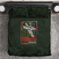 Tuskegee Airmen 332nd Spit Fire Bedding Set Camo Moss Green - Wonder Print Shop