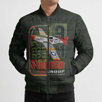 Tuskegee Airmen 332nd Spit Fire Bomber Puffer Jacket Camo Moss Green - Wonder Print Shop